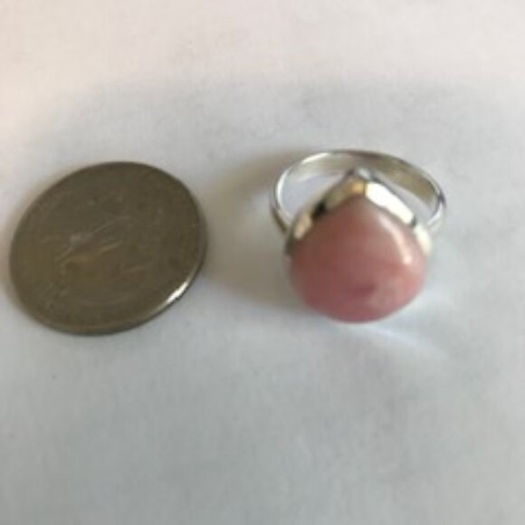 Natural Pink Peruvian Opal Ring size 7 - Picture 6 of 6